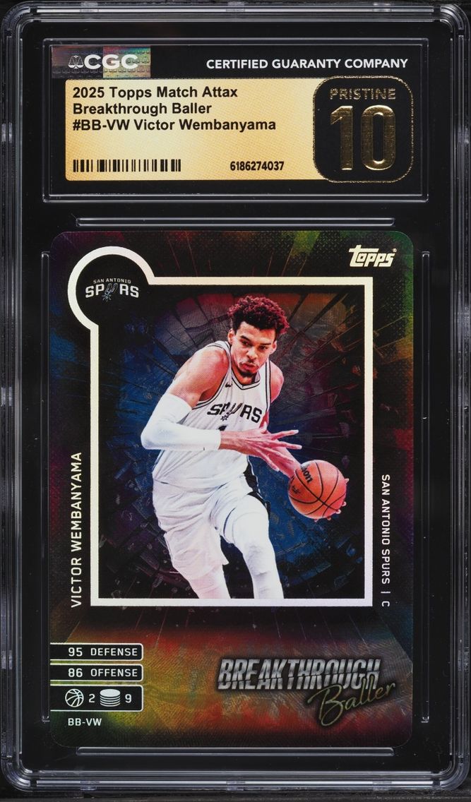 2025 #BB-VW Victor Wembanyama CGC 10 Topps Match Attax Breakthrough Baller