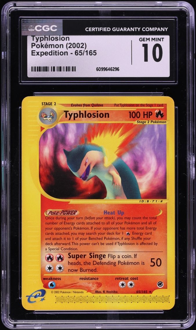 2002 #65 Typhlosion CGC 10 Pokemon Expedition