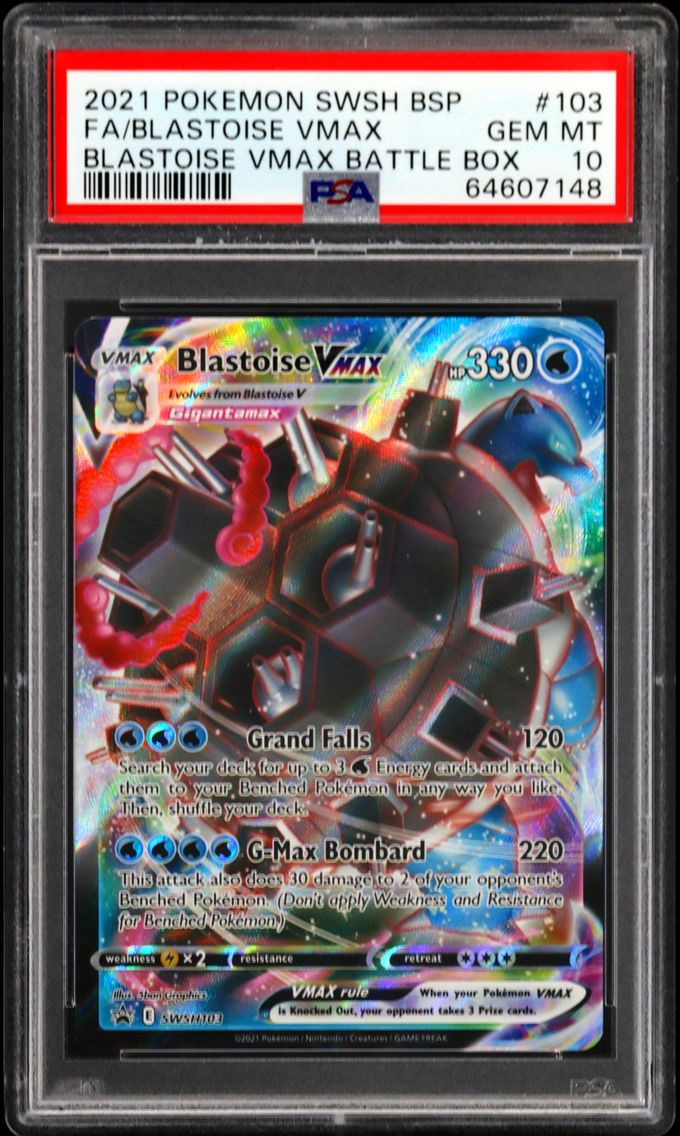 2021 #103 Full Art/Blastoise Vmax PSA 10 Swsh Black Star Promo
