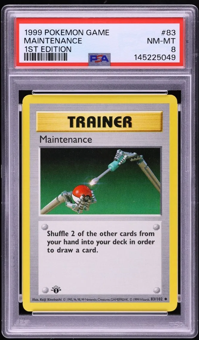 1999 Pokemon Base Set Shadowless 1st Edition Maintenance #83 PSA 8 NM-MT