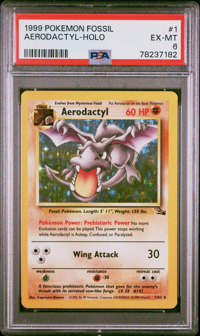 1999 #1 Aerodactyl-Holo PSA 6 Fossil