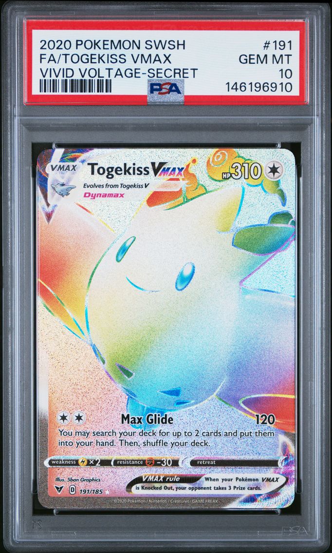 2020 #191 Full Art/Togekiss Vmax PSA 10 Sword & Shield Vivid Voltage Pokemon