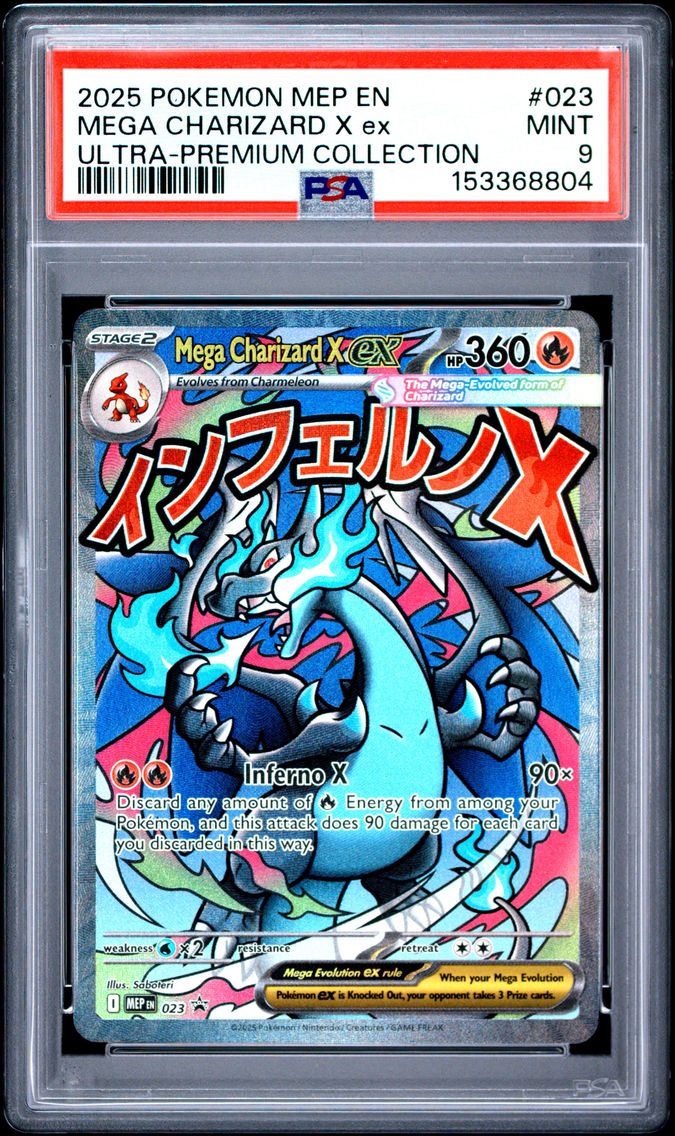 2025 #023 Mega Charizard X EX PSA 9 Mep EN-Me Black Star Promo