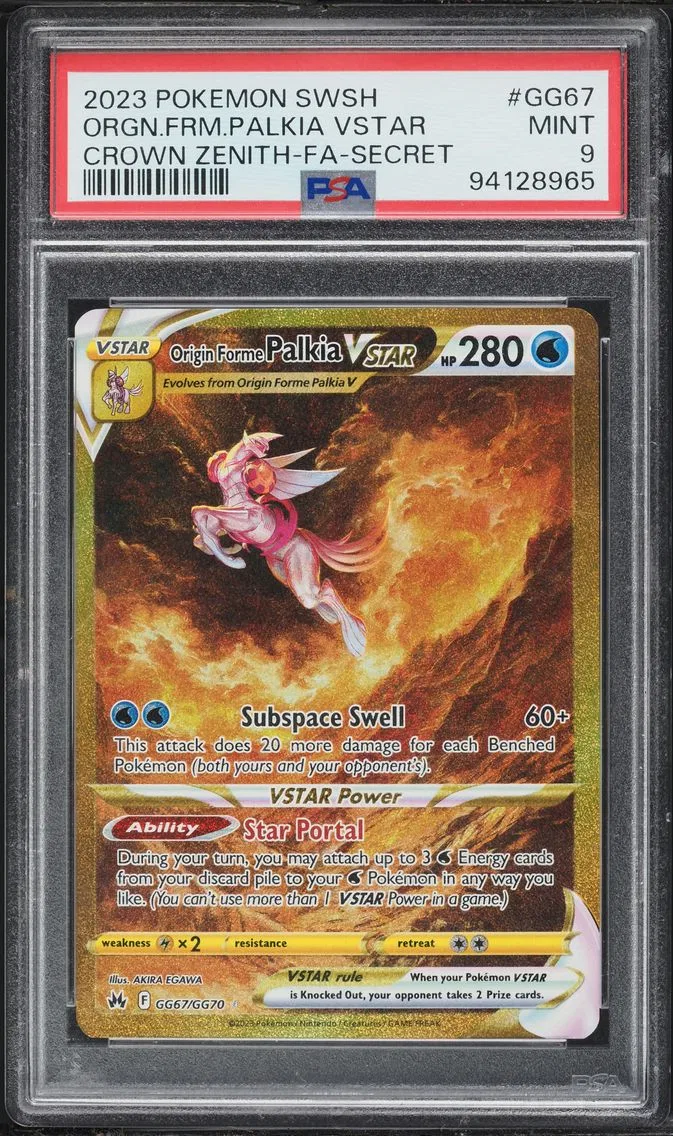 2023 #GG67 Full Art/Origin Forme Palkia Vstar PSA 9 Sword and Shield Crown Zenith Pokemon