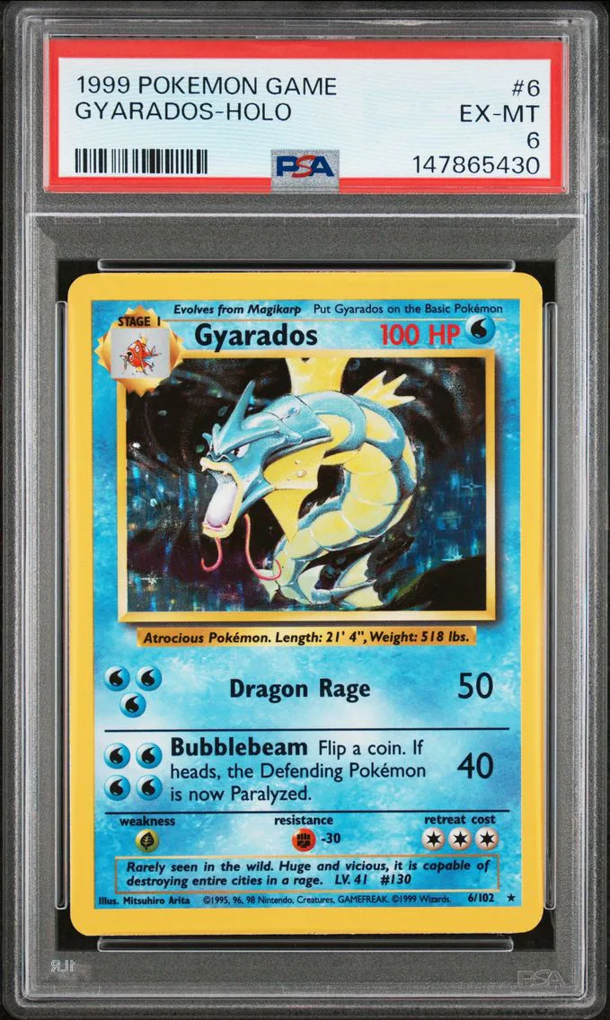 1999 #6 Gyarados-Holo PSA 6 Game