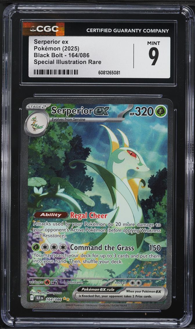 2025 #164 Serperior EX CGC 9 Blk EN-Black Bolt Pokemon