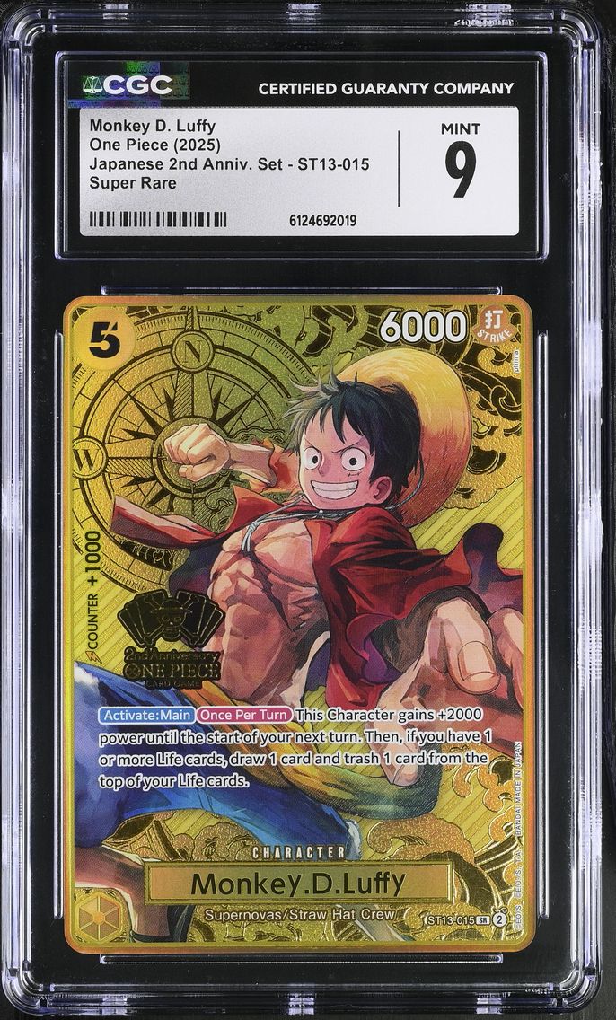 2025 #ST13-015 Monkey D. Luffy CGC 9 Japanese 2nd Anniversary Set - English