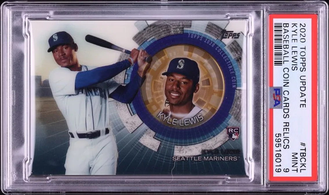 2020 #TBC-KL Topps Update Coin Cards Kyle Lewis ROOKIE MINT PSA 9