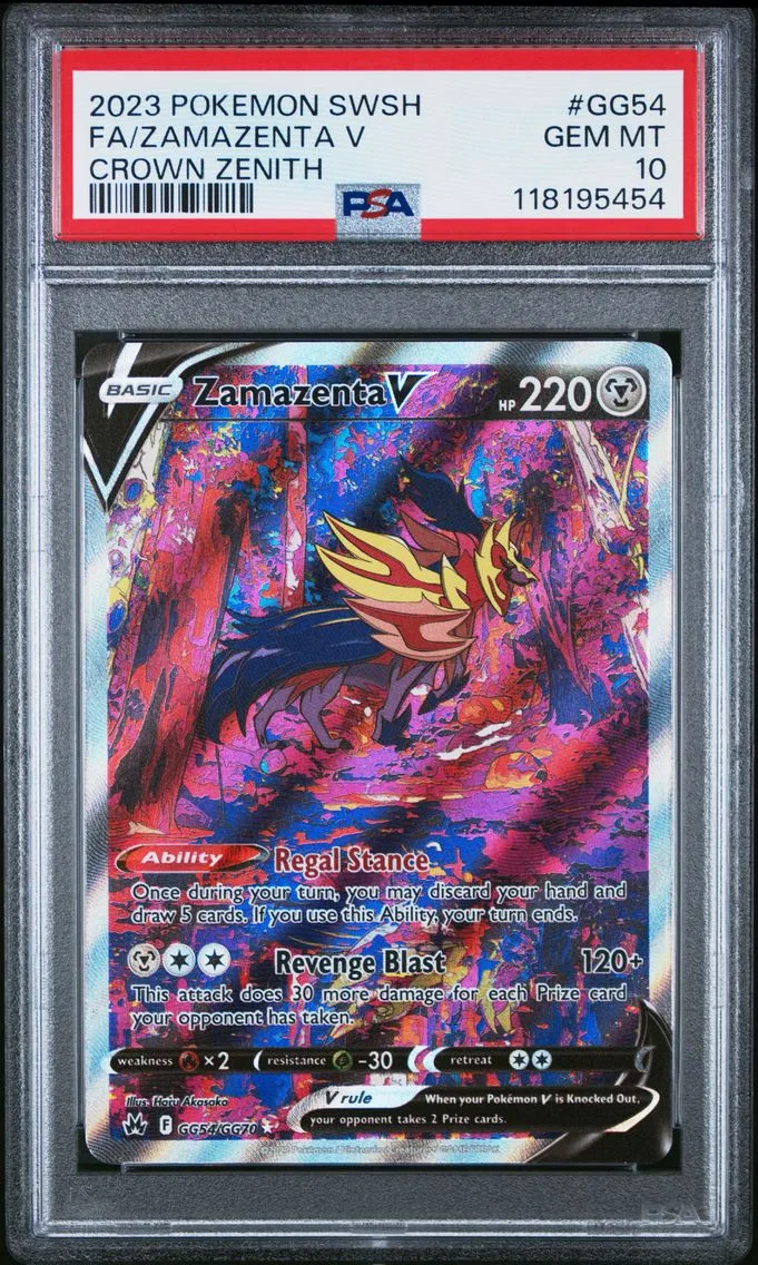 2023 #GG54 Full Art/Zamazenta V PSA 10 Sword and Shield Crown Zenith