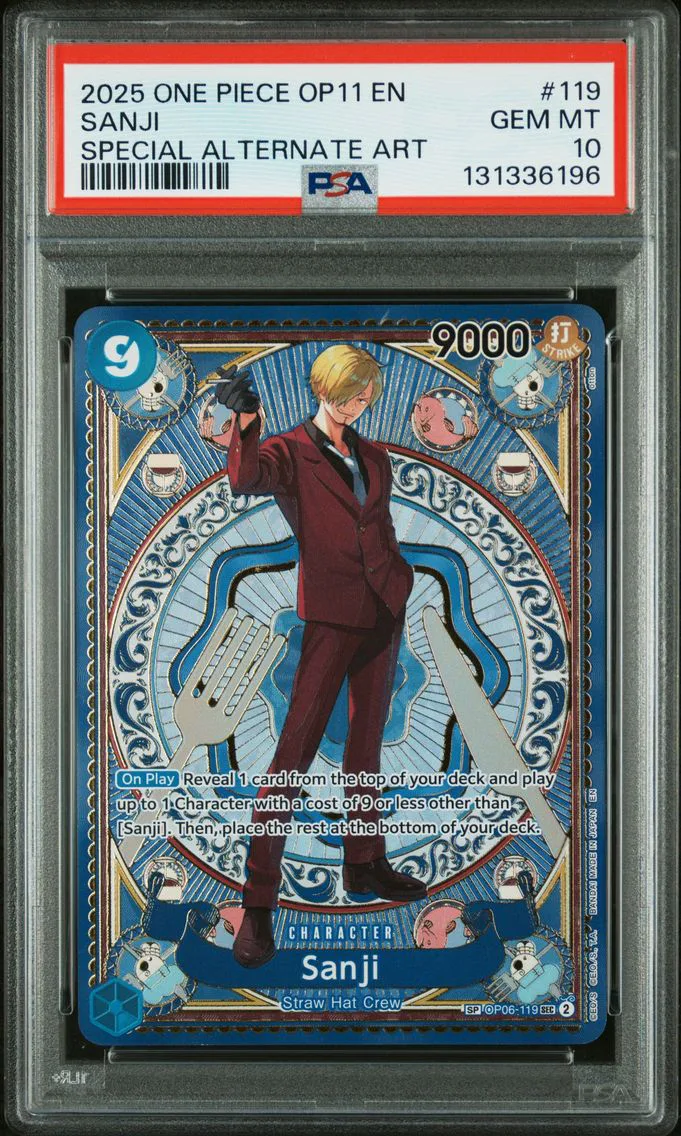 2025 #119 Sanji PSA 10 One Piece OP11-A Fist of Divine Speed