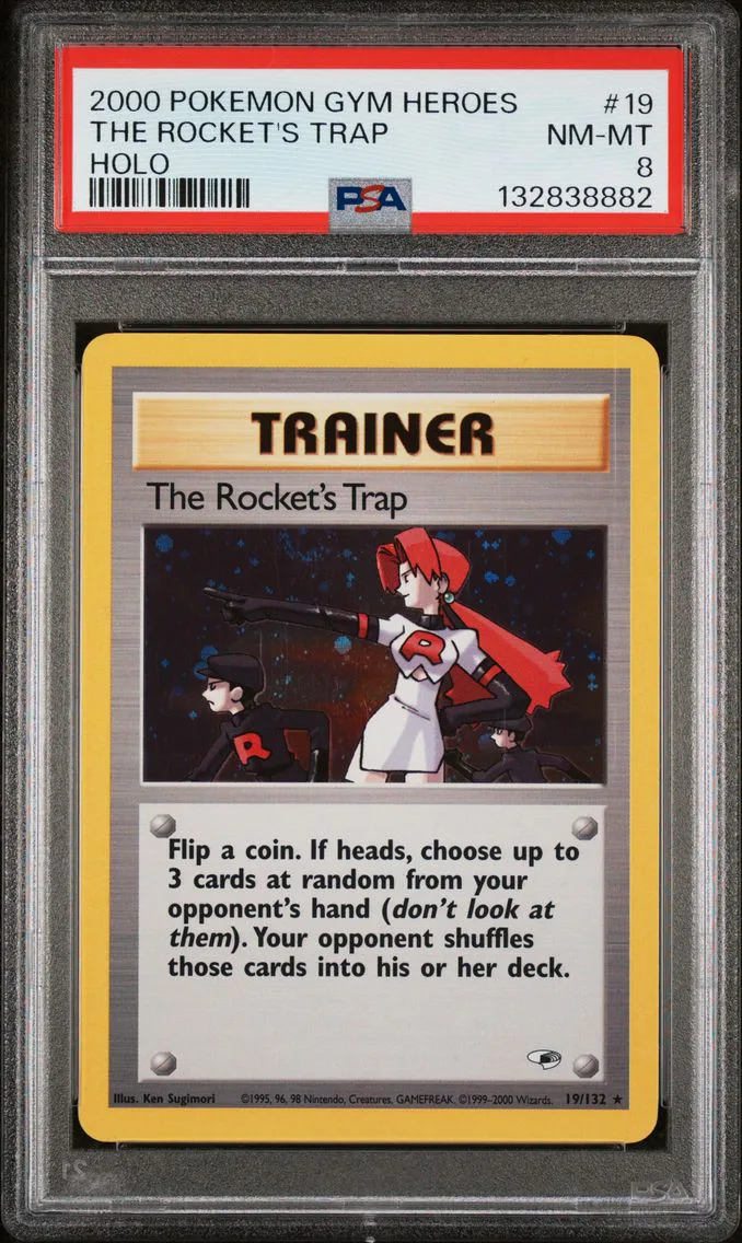 2000 #19 The Rocket's Trap-Holo PSA 8 Gym Heroes