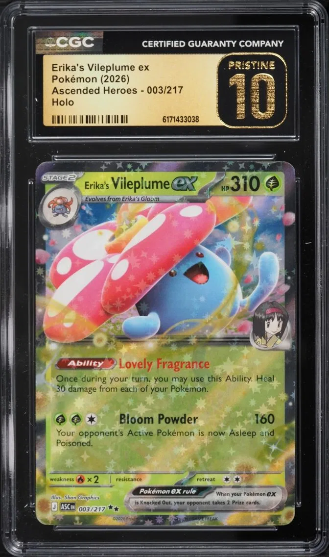 2026 Pokemon Mega Evolution Ascended Heroes Holo Erika's Vileplume Ex #3 CGC 10 PRISTINE