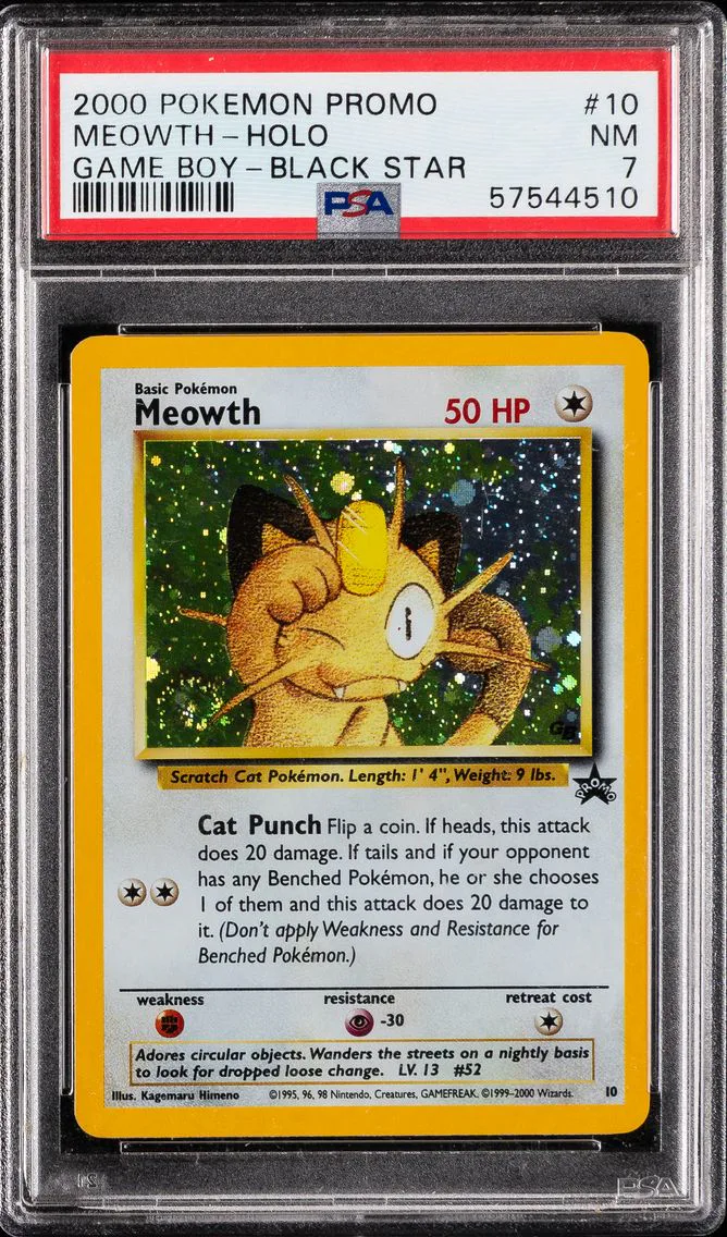 2000 #10 Meowth-Holo PSA 7 Promo Black Star Pokemon