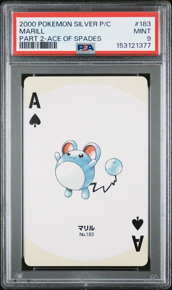 2000 #183 Marill PSA 9 Silver Version Part 2 Playing Cards