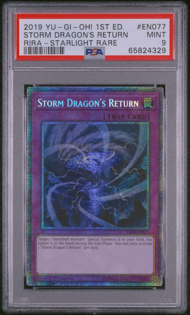 2019 YU-GI-OH! RISING RAMPAGE | 1ST EDITION-STARLIGHT RARE #EN077 STORM DRAGON'S RETURN PSA 9