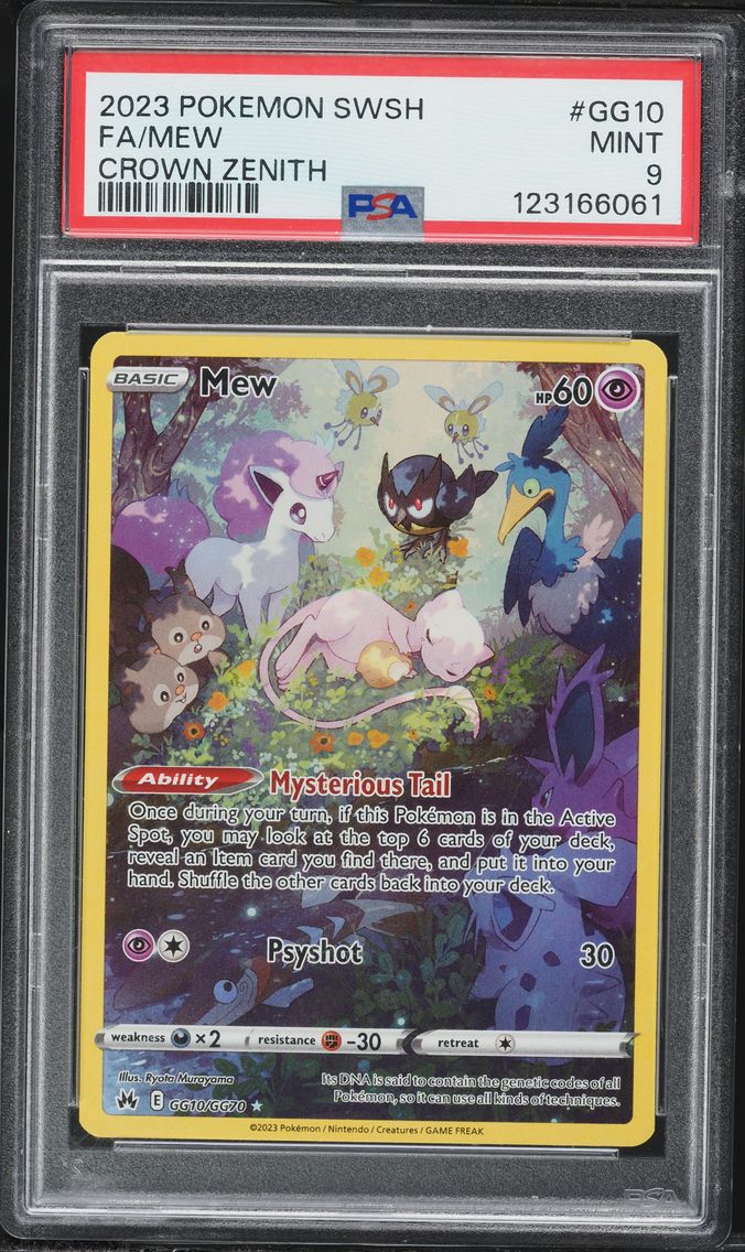 2023 #GG10 Full Art/Mew PSA 9 Sword and Shield Crown Zenith Pokemon