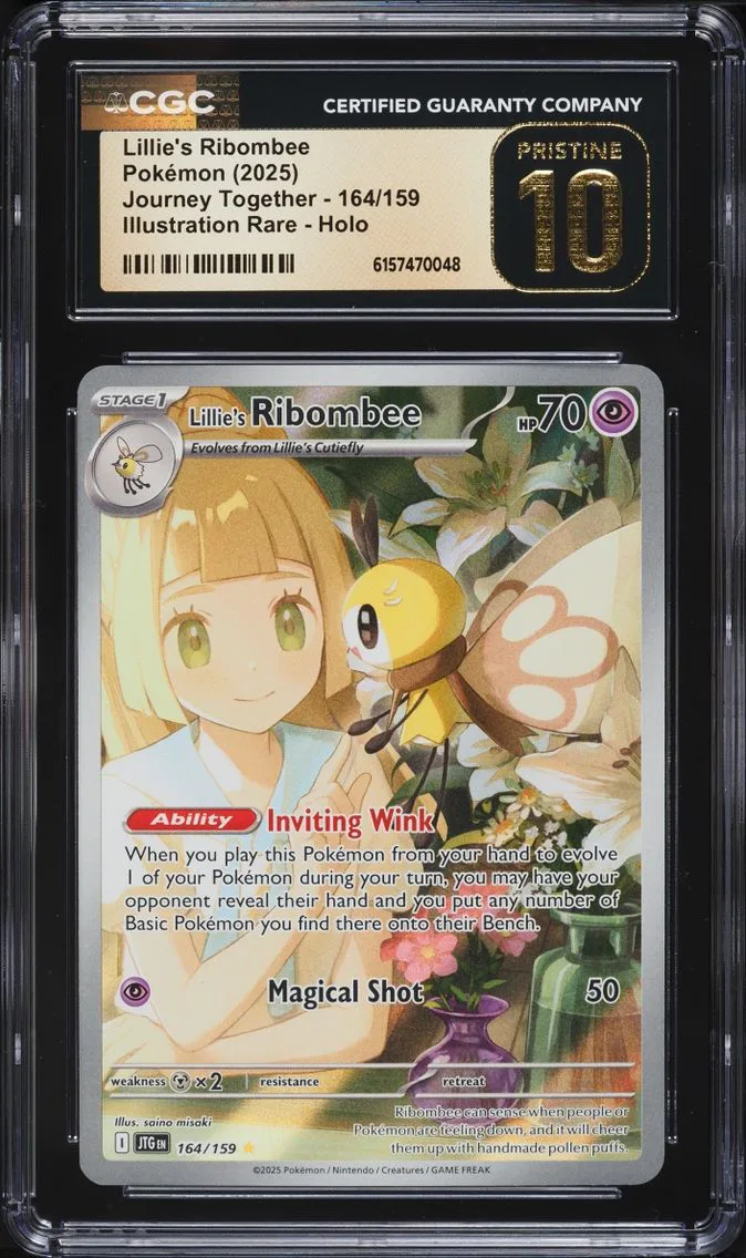 2025 Pokemon Scarlet & Violet Journey Together IR Lillie's Ribombee #164 CGC 10 PRISTINE