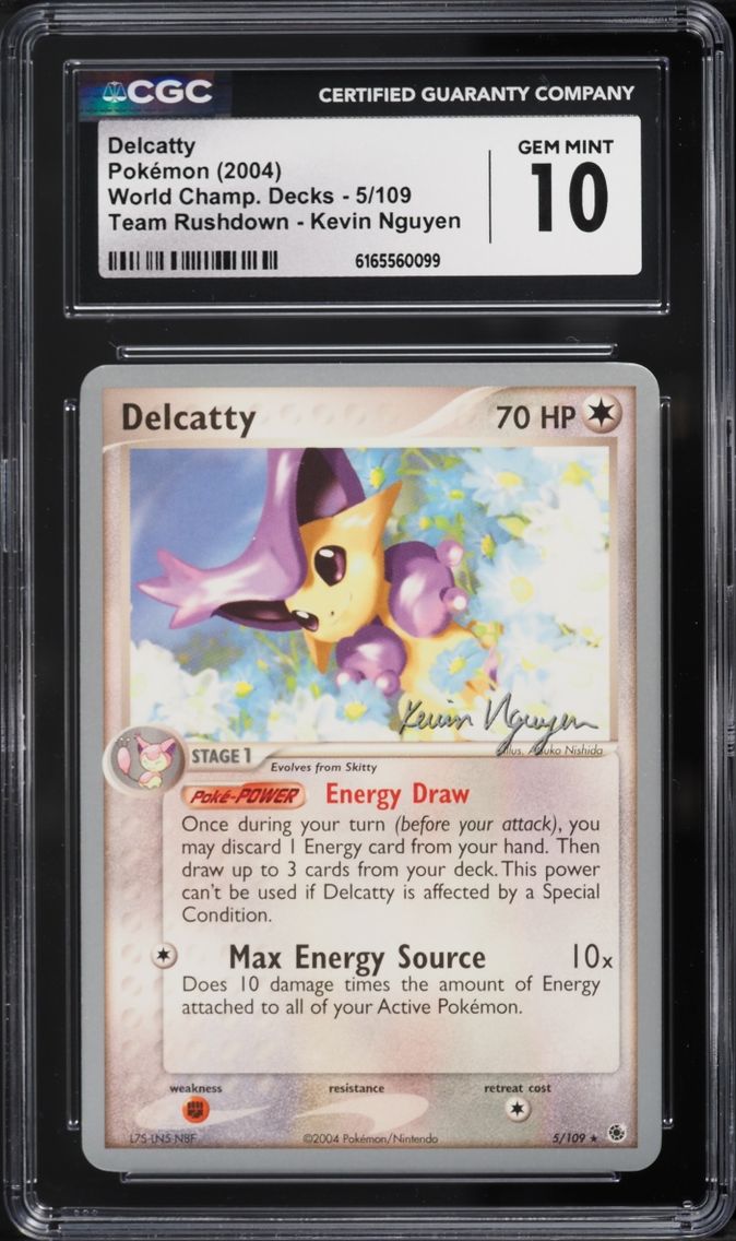 2004 Pokemon World Championships Decks Team Rushdown Kevin Nguyen Delcatty #5 CGC 10 GEM MINT