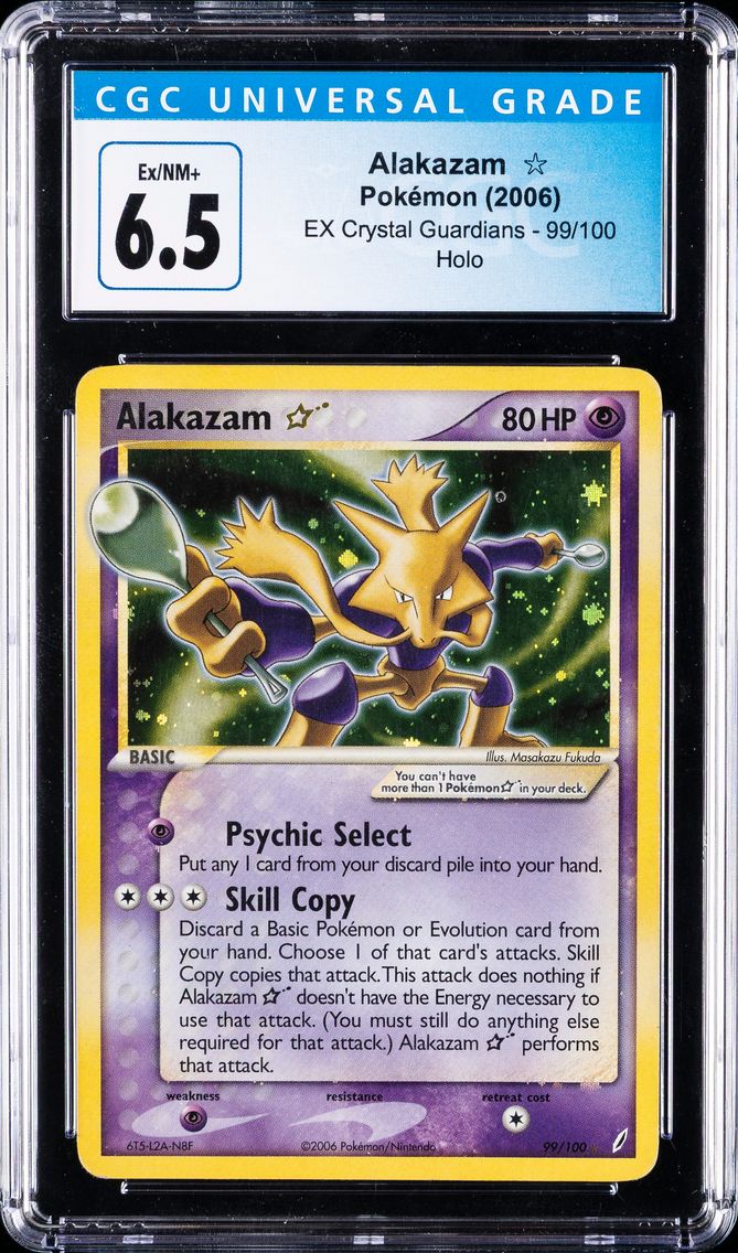 2006 #99 Alakazam-Holo Gold Star CGC 6.5 EX Crystal Guardians Pokemon