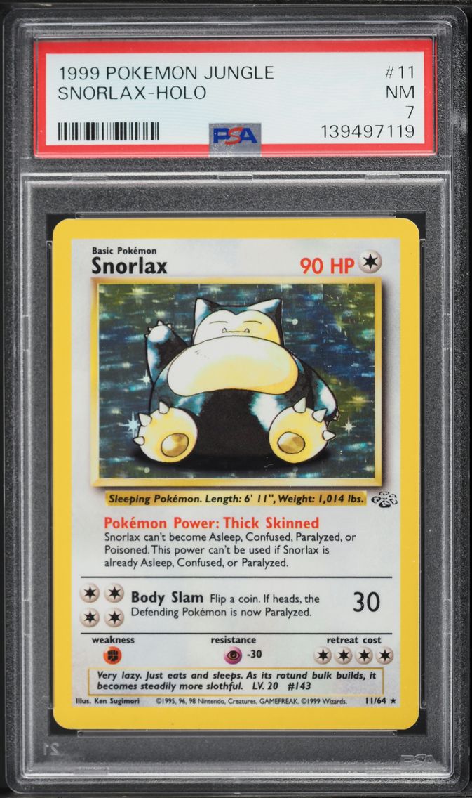 1999 #11 Snorlax-Holo PSA 7 Jungle Pokemon