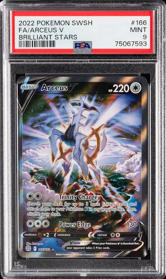 2022 #166 Full Art/Arceus V PSA 9 Sword & Shield Brilliant Stars Pokemon