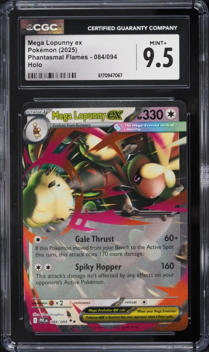 2025 Pokemon Mega Evolution Phantasmal Flames Holo Mega Lopunny Ex #84 CGC 9.5 MINT+