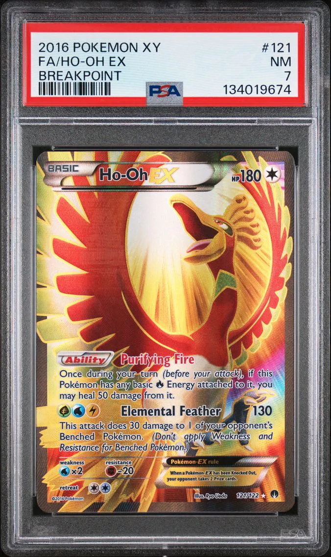 2016 #121 Full Art/HO-Oh EX PSA 7 XY Breakpoint