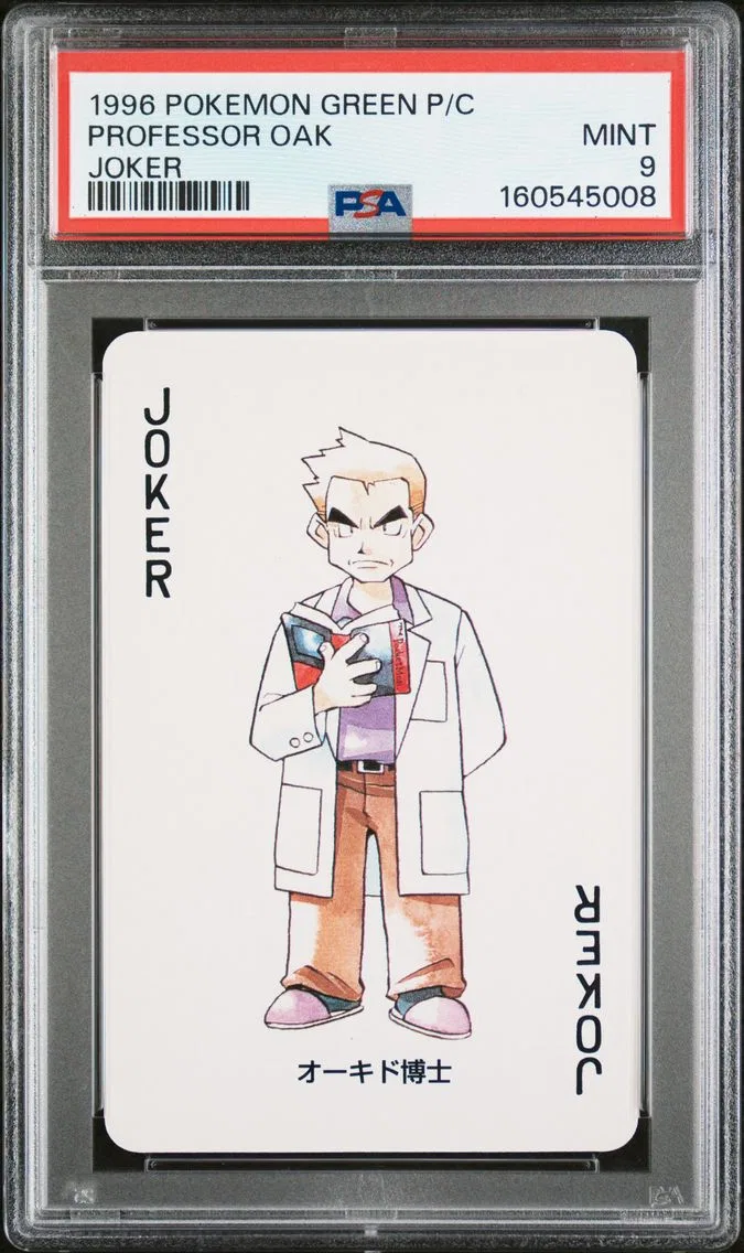 1996 #NA Professor Oak PSA 9 Green Version Playing Cards