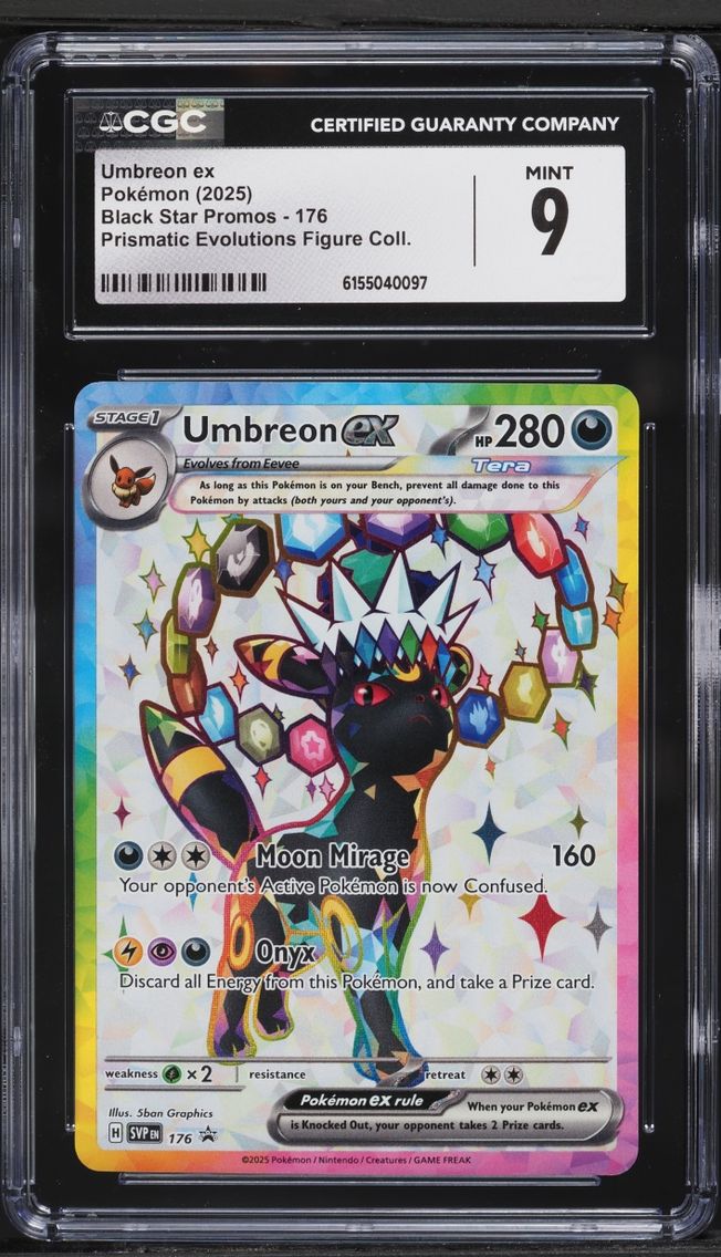 2025 Pokemon SV Promo Prismatic Evolutions Figure Collection Full Art Umbreon EX #176 CGC 9
