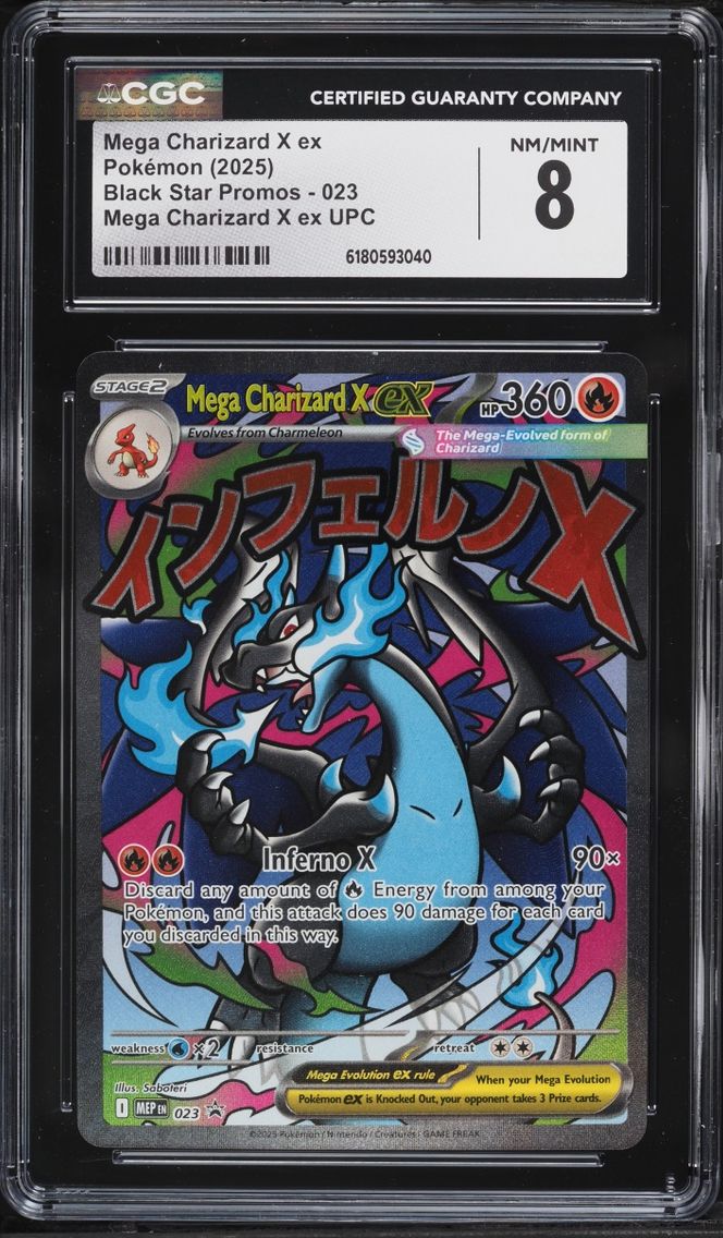 2025 Pokemon Mega Evolution Promo Ultra Premium Full Art Mega Charizard X Ex #23 CGC 8 NM-MT