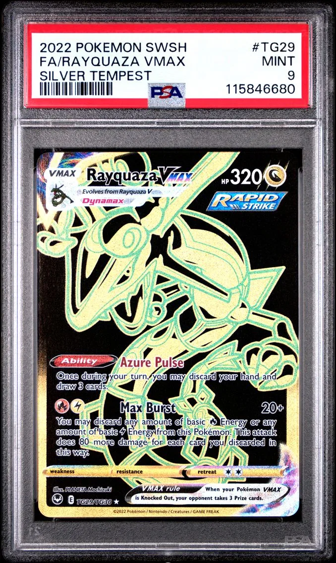 2022 #TG29 Full Art/Rayquaza Vmax PSA 9 Sword & Shield Silver Tempest Pokemon
