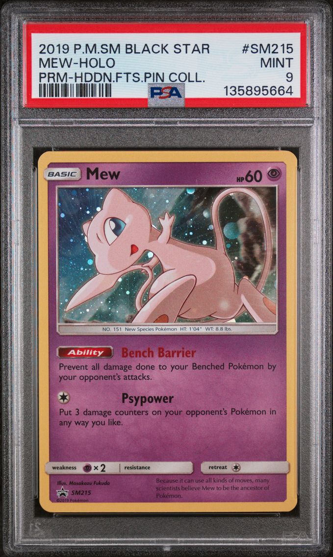 2019 #SM215 Mew-Holo PSA 9 SM Black Star Promo Pokemon