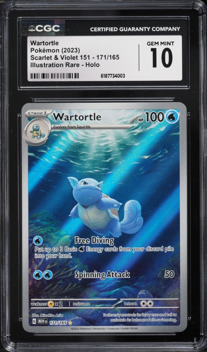 2023 #171 Wartortle CGC 10 Pokemon Scarlet & Violet 151 IR