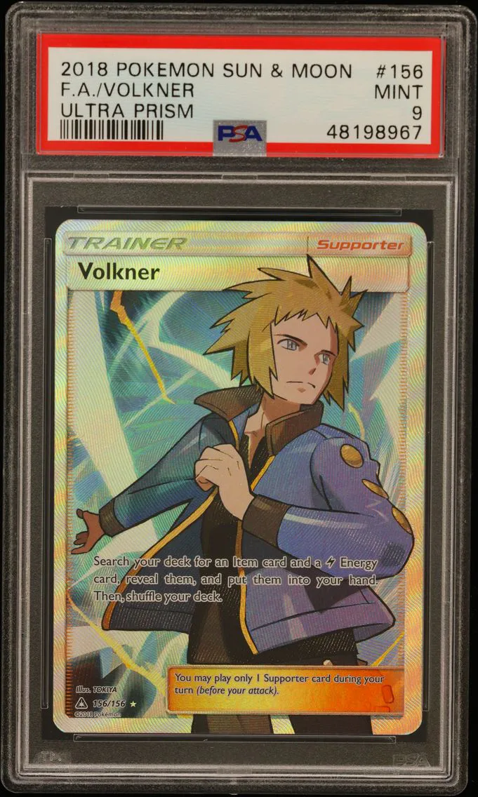 2018 #156 Full Art/Volkner PSA 9 Sun & Moon Ultra Prism