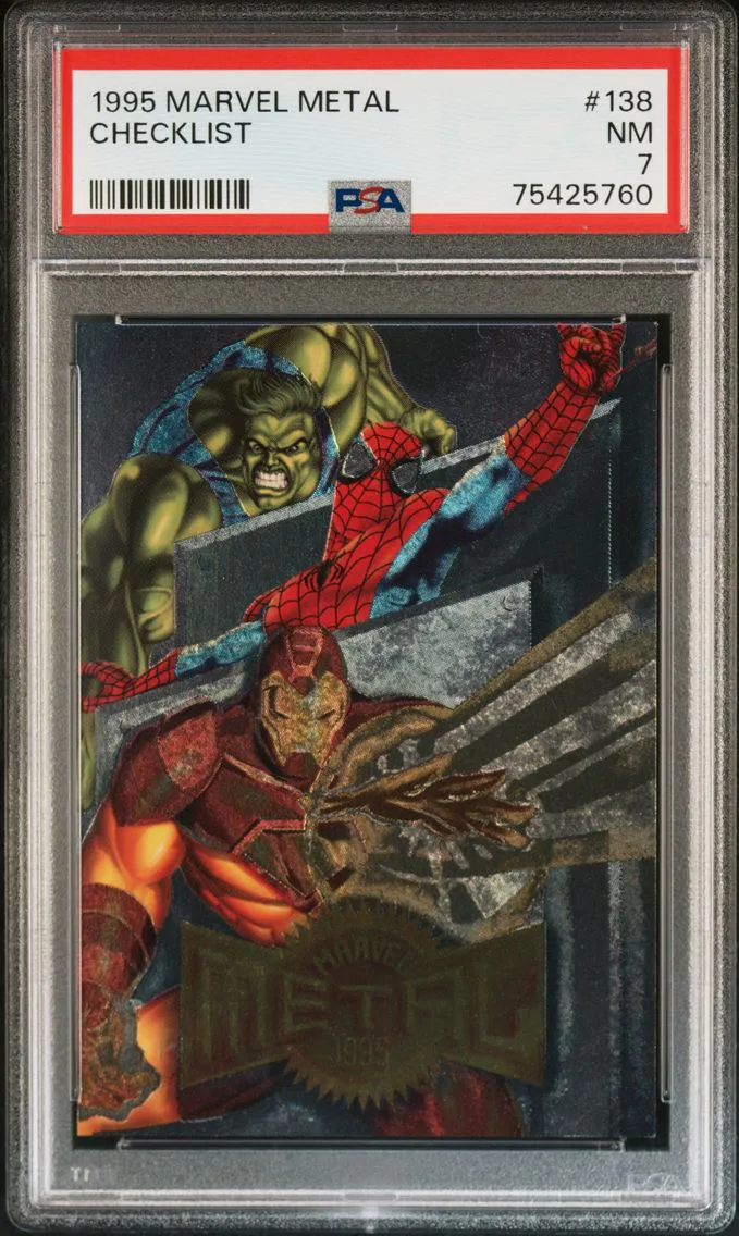1995 #138 Checklist PSA 7 Marvel Metal
