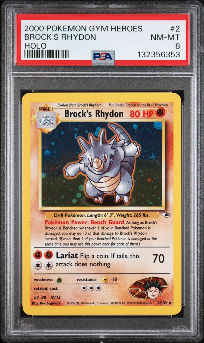 2000 #2 Brock's Rhydon PSA 8 Gym Heroes