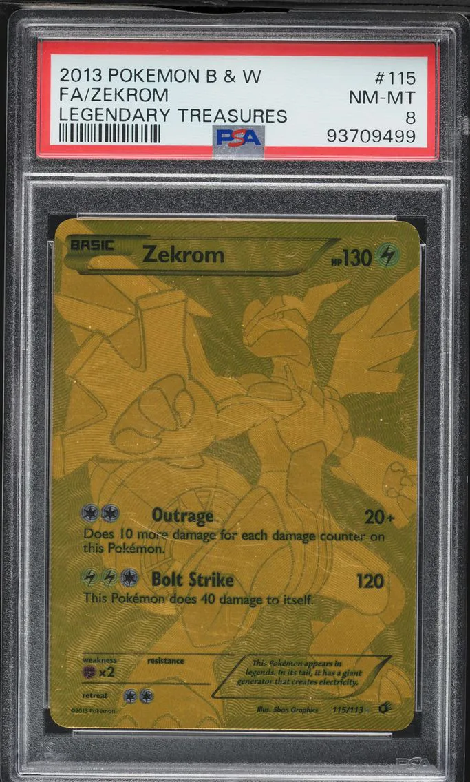 2013 #115 Full Art/Zekrom PSA 8 Black & White Legendary Treasures Pokemon