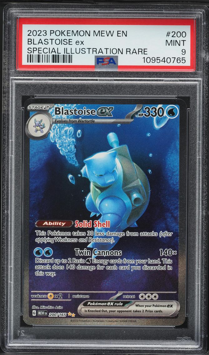 2023 #200 Blastoise EX PSA 9 Mew EN-151 Pokemon