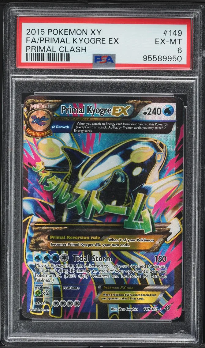 2015 #149 Full Art/Primal Kyogre EX PSA 6 XY Primal Clash Pokemon