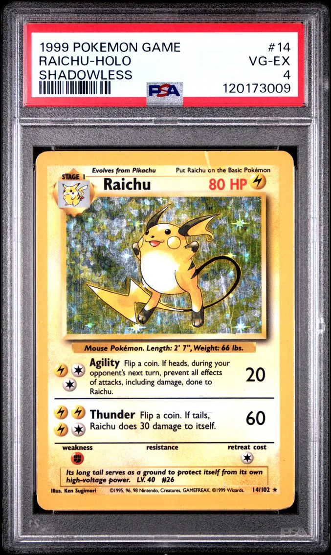 1999 #14 Raichu-Holo PSA 4 Game Pokemon
