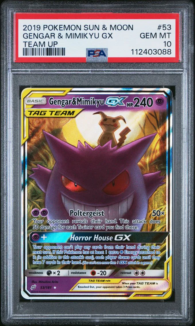 2019 #53 Gengar & Mimikyu GX PSA