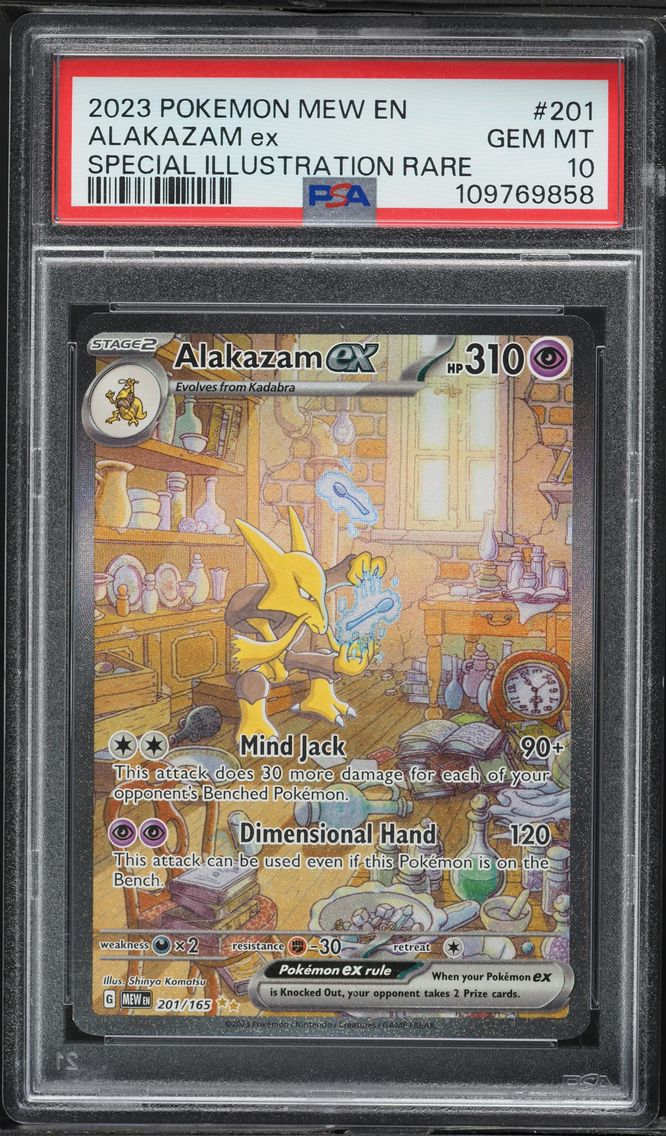2023 #201 Alakazam EX PSA 10 Mew EN-151 Pokemon