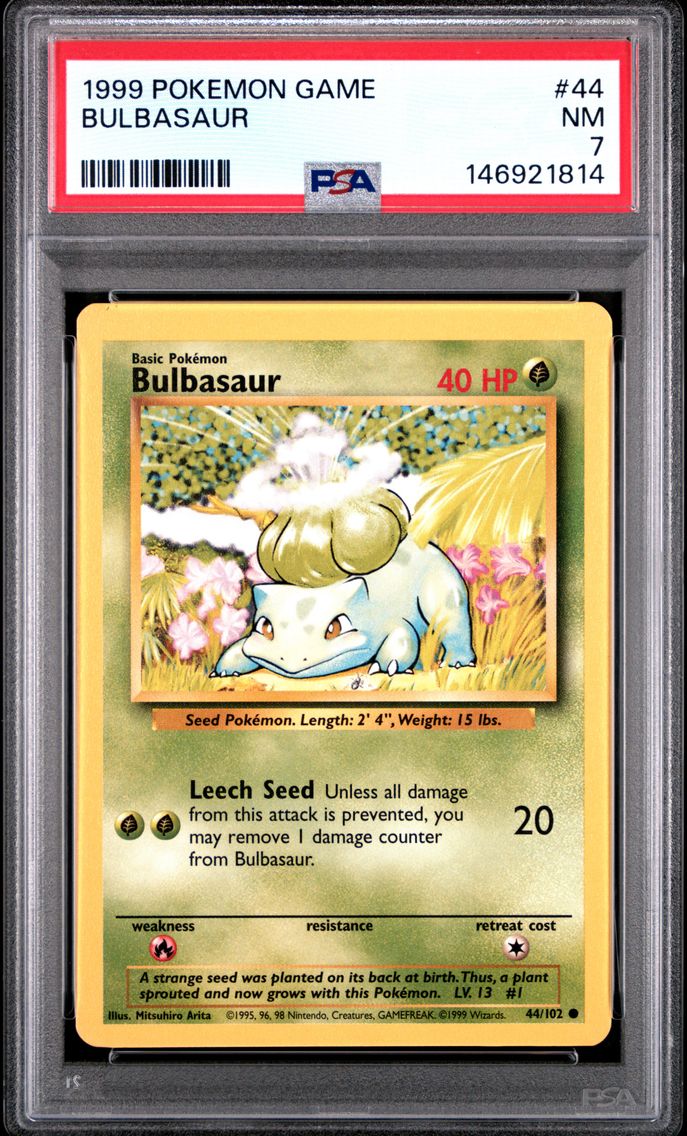 1999 #44 Bulbasaur PSA 7 Game Pokemon