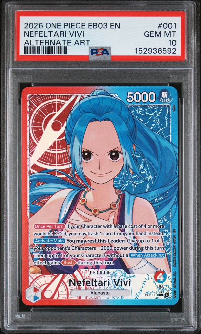 2026 #001 Nefeltari Vivi PSA 10 One Piece EB03-Extra Booster -One Piece Heroines Edition-