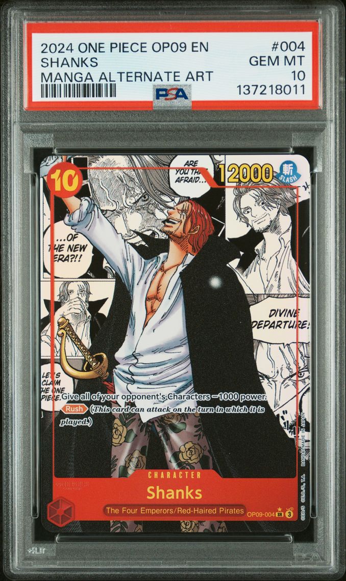 2024 #004 Shanks Manga Alternate Art PSA 10 OP09-Emperors in the New World One Piece