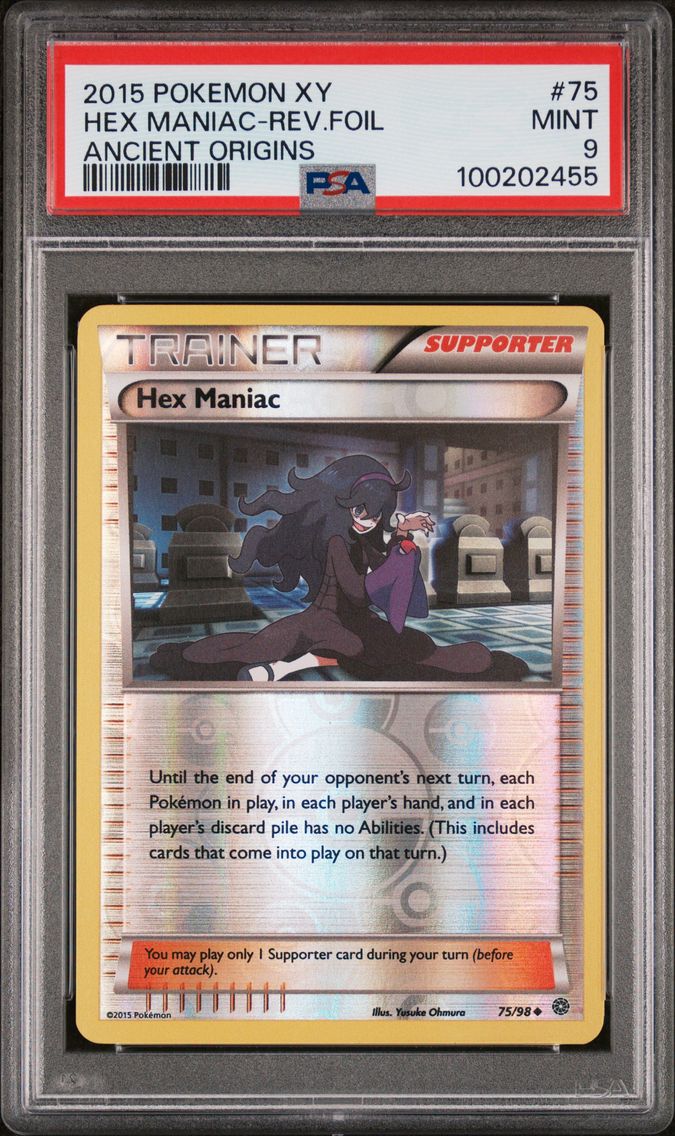 2015 #75 Hex Maniac-Reverse Foil PSA 9 XY Ancient Origins Pokemon