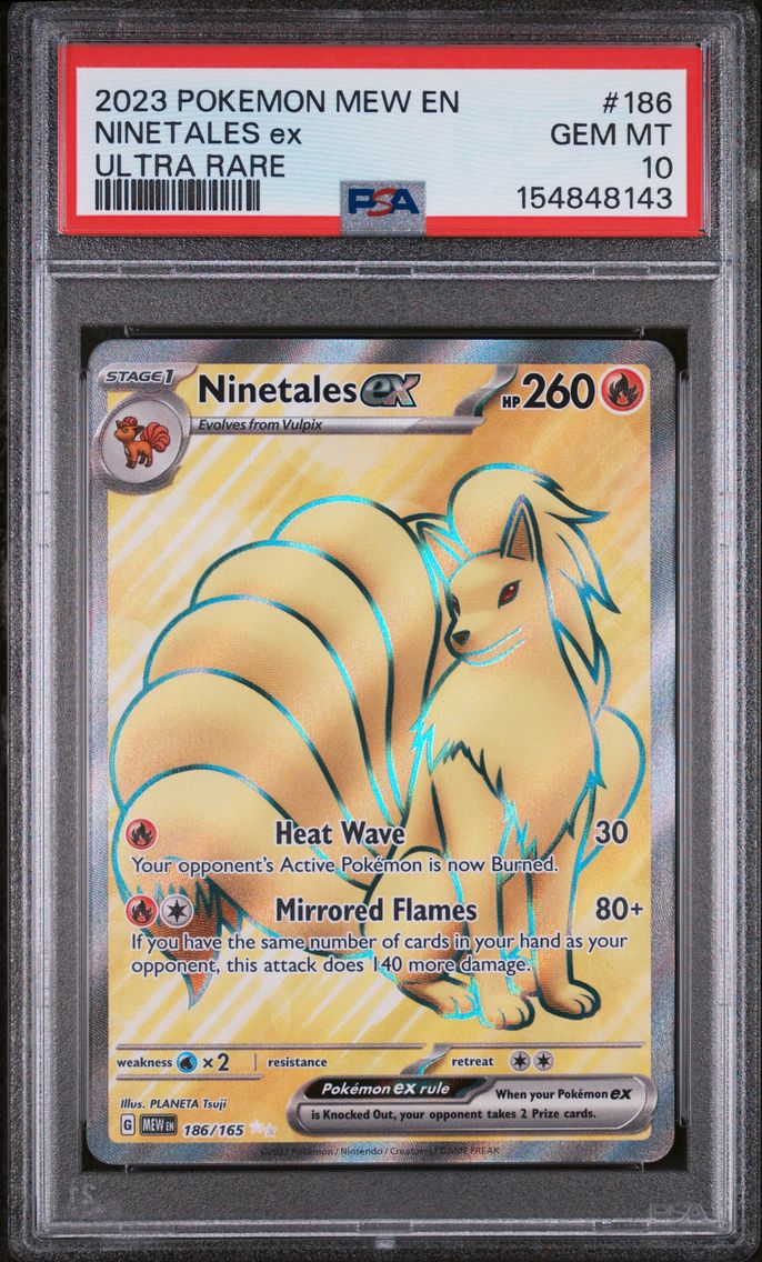 2023 #186 Ninetales EX PSA 10 Mew EN-151