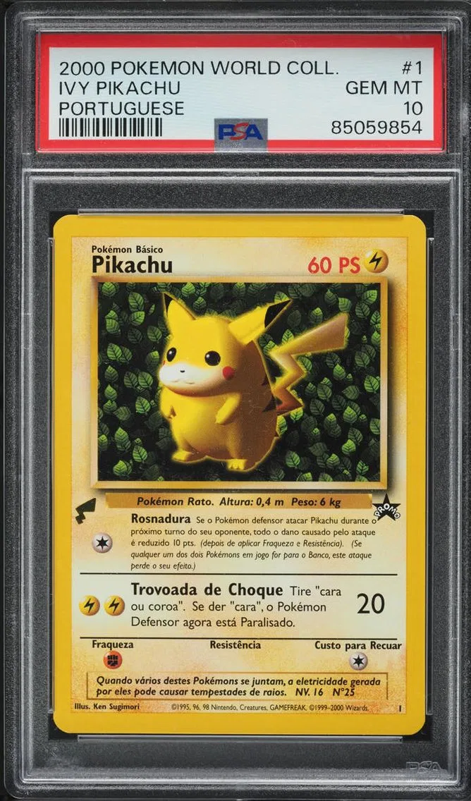 2000 #1 PORTUGUESE WORLD COLLECTION IVY PIKACHU PSA 10 POKEMON