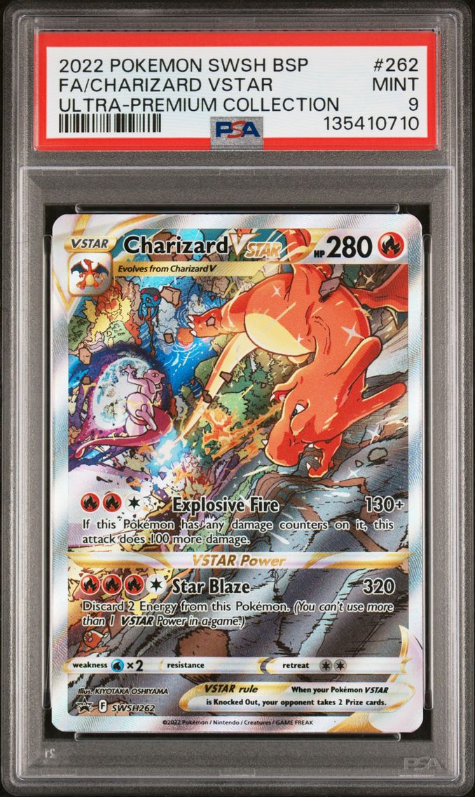 2022 #262 Full Art/Charizard Vstar PSA 9 Swsh Black Star Promo Pokemon