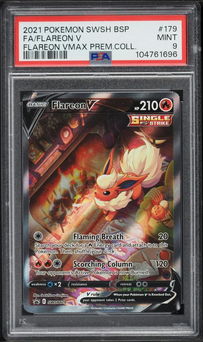 2021 #179 Full Art/Flareon V PSA 9 Swsh Black Star Promo Pokemon